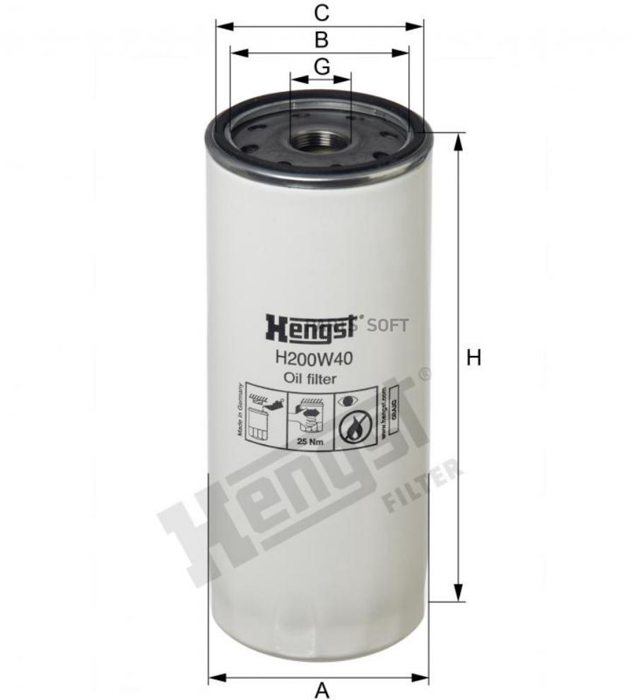 

Фильтр масляный H200W40 W 11 102 34, C-228