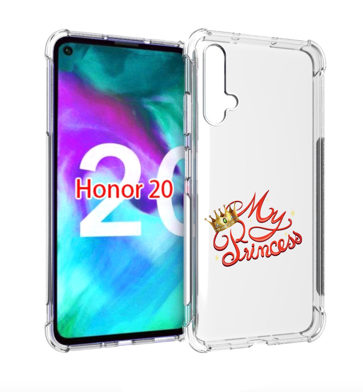 

Чехол бампер MyPads моя-принцесска детский для Honor 20, Прозрачный, Tocco