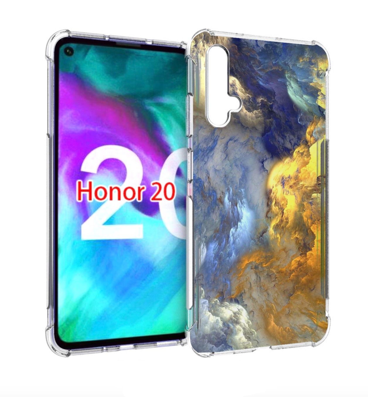 

Чехол бампер MyPads мраморное небо для Honor 20, Прозрачный, Tocco