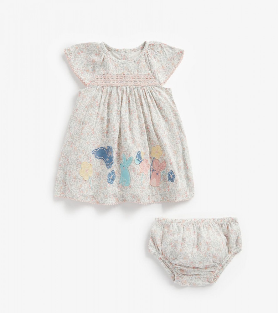 

Комплект (платье/трусы) Mothercare Set (dress/panties) MC-BB707, 80, Белый;розовый, MC-BB707