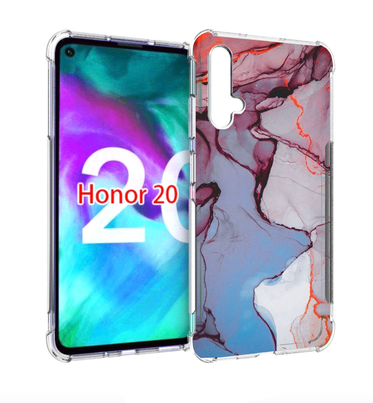 

Чехол бампер MyPads мраморный рисунок для Honor 20, Прозрачный, Tocco