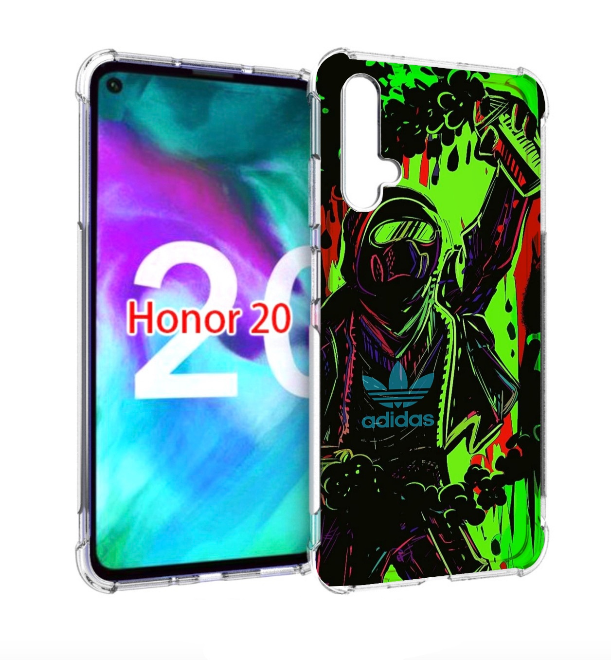 

Чехол бампер MyPads мужчина в красках адидас для Honor 20, Прозрачный, Tocco