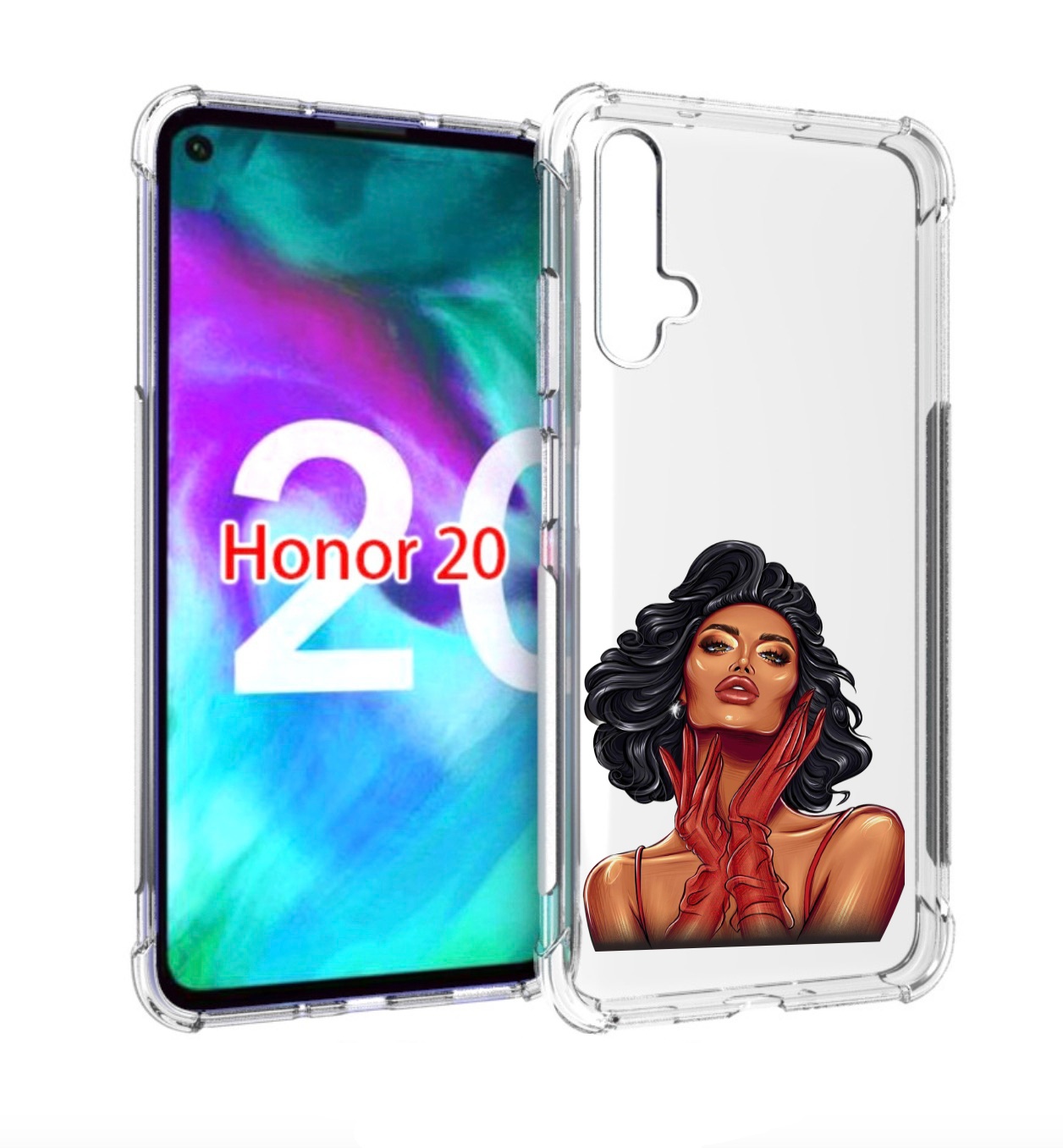 

Чехол бампер MyPads мулатка-в-перчатках женский для Honor, Прозрачный, Tocco