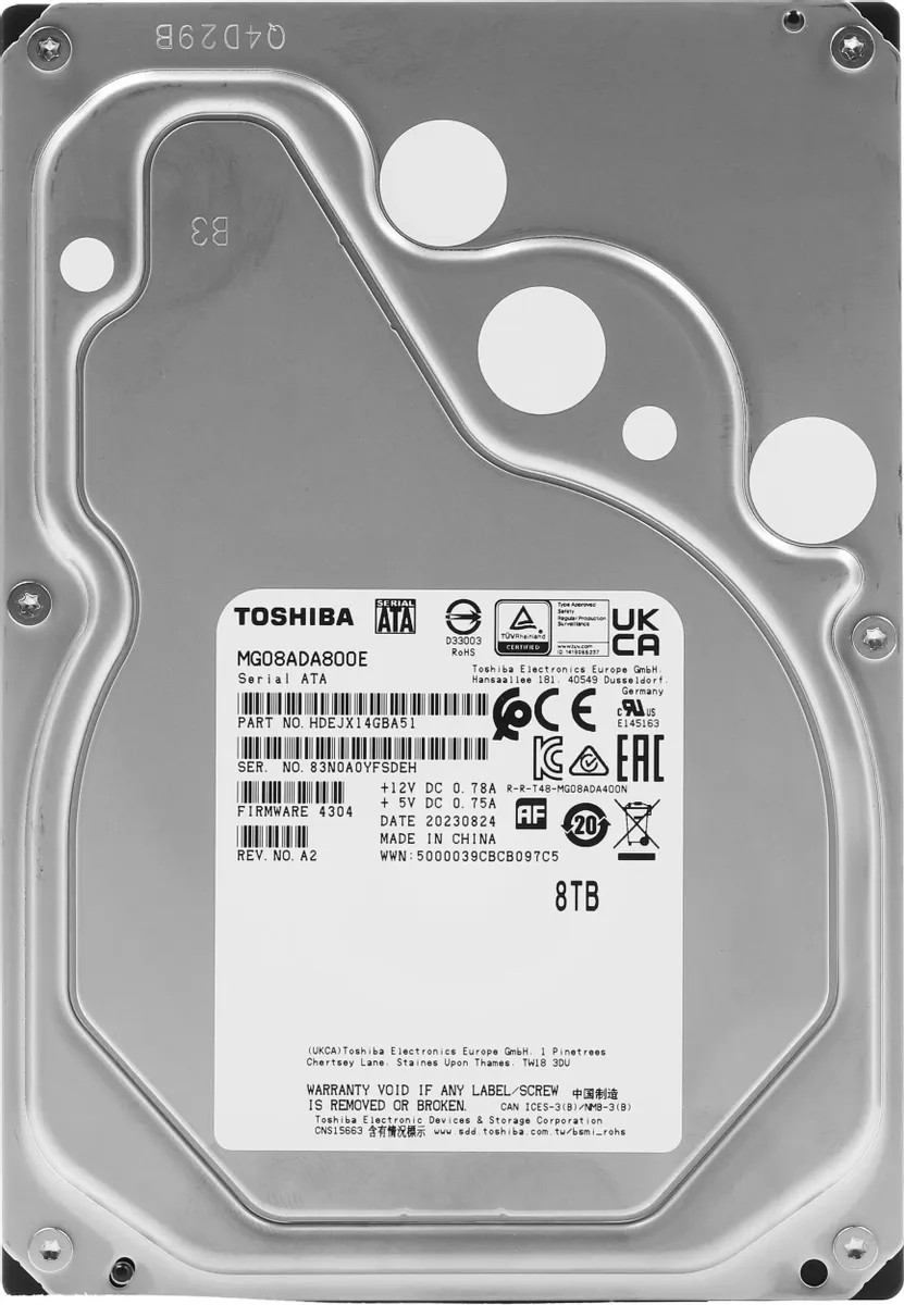 

Жесткий диск Toshiba 8 ТБ (MG08ADA800E)