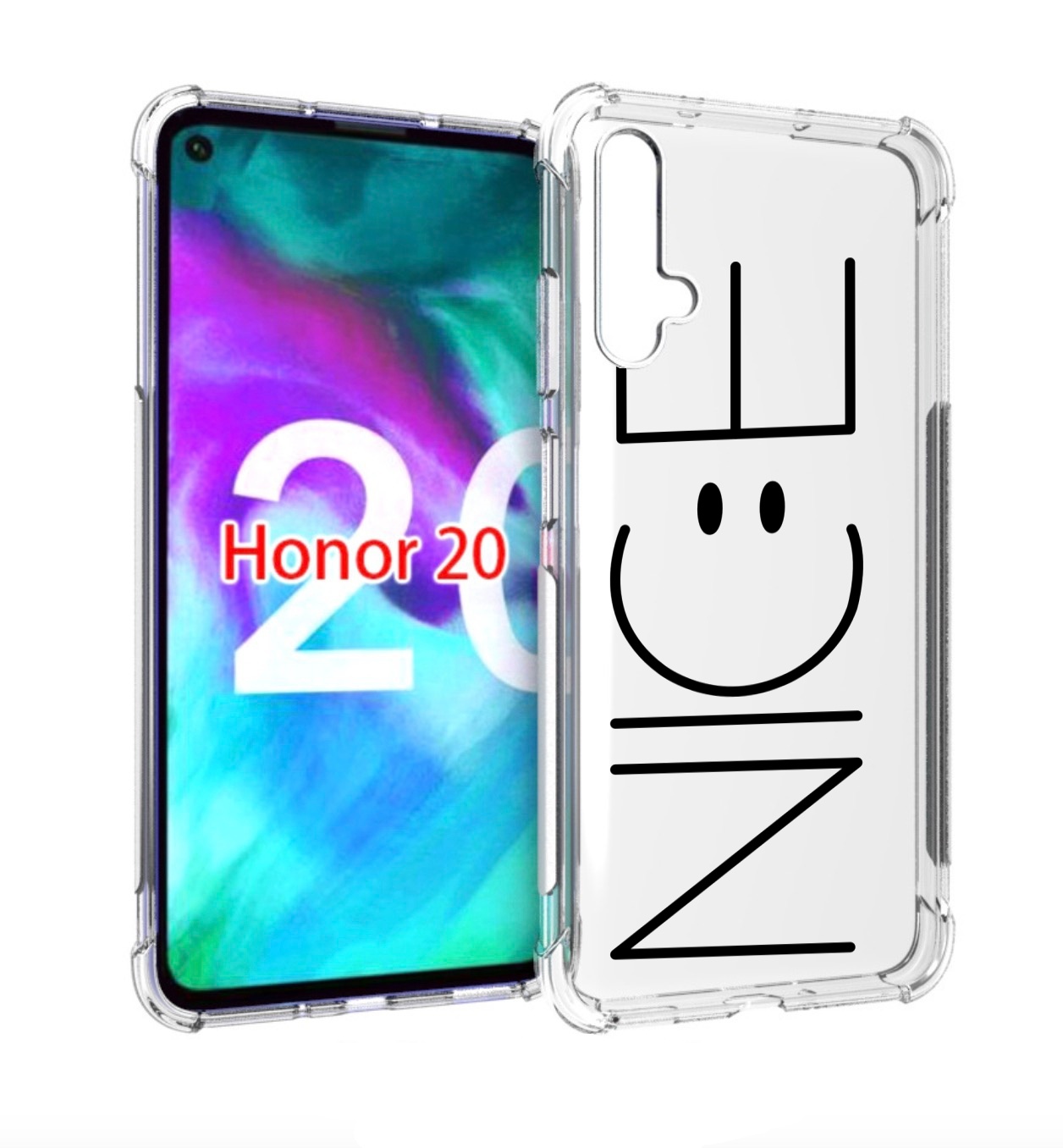 

Чехол бампер MyPads найс-надпись для Honor 20, Прозрачный, Tocco