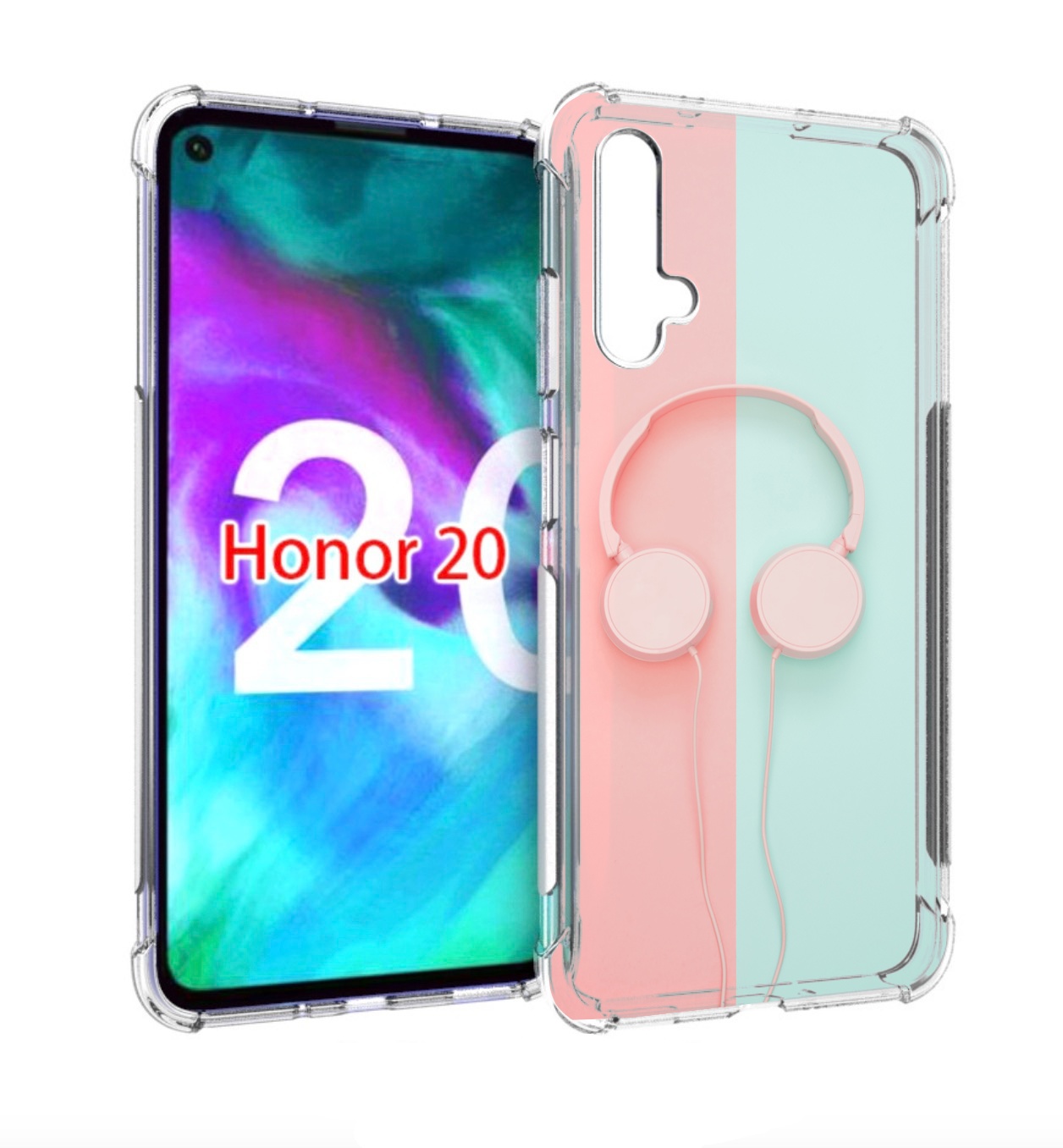 

Чехол бампер MyPads наушники-минимализм для Honor 20 Honor, Прозрачный, Tocco