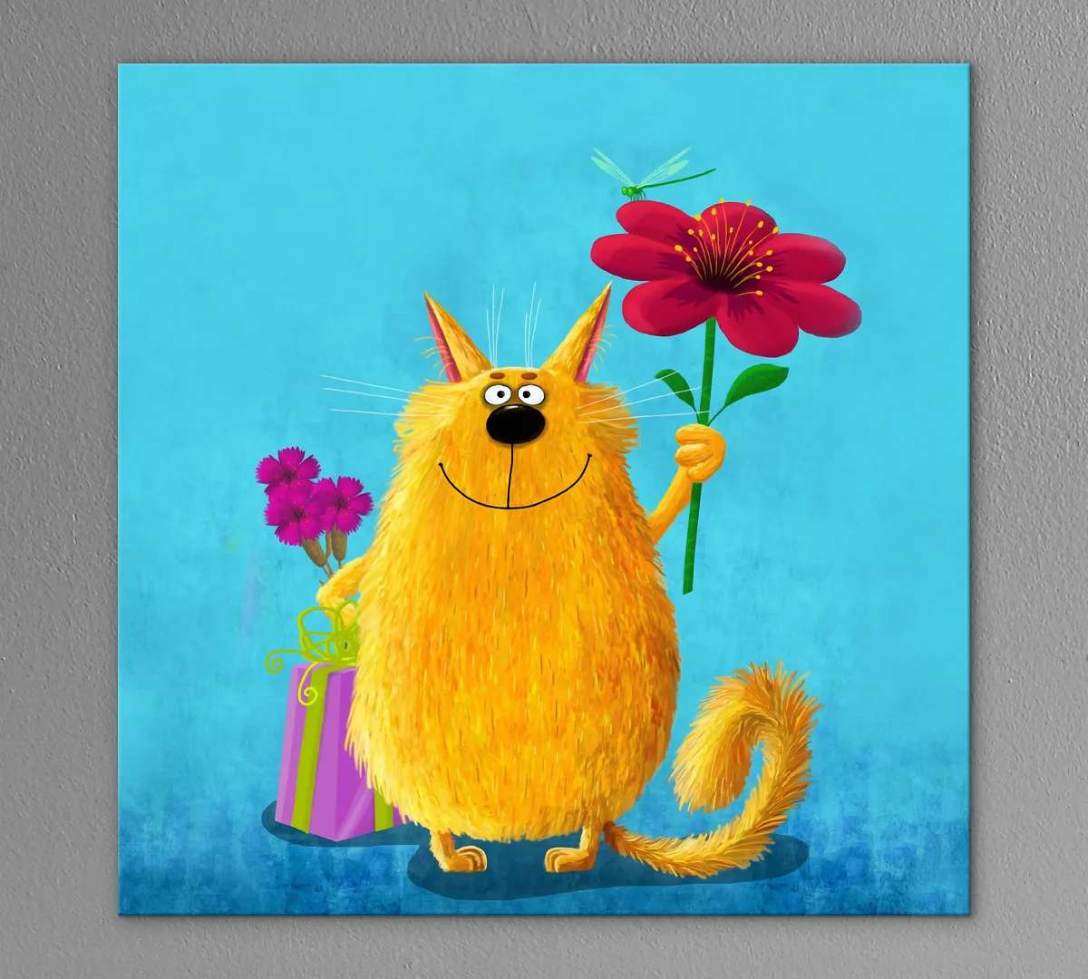 

Картина интерьерная на холсте Poly Print Art С днем рожденья 1 40х40 см.