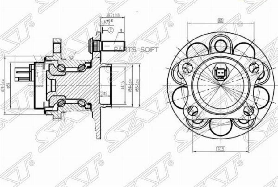 

SAT Ступичный узел задн. TOYOTA PRIUS ZVW3# 09-