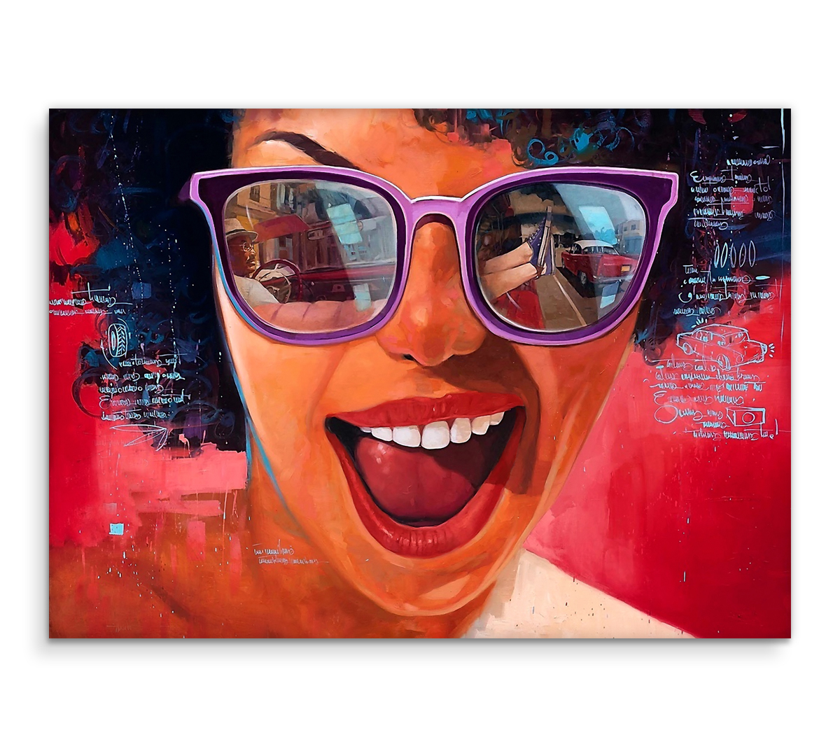 

Картина интерьерная на холсте Poly Print Art Розовые очки 50х70 см.