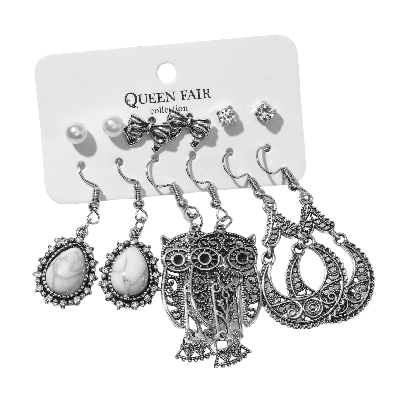 

Комплект серег из бижутерного сплава Queen Fair, пластик