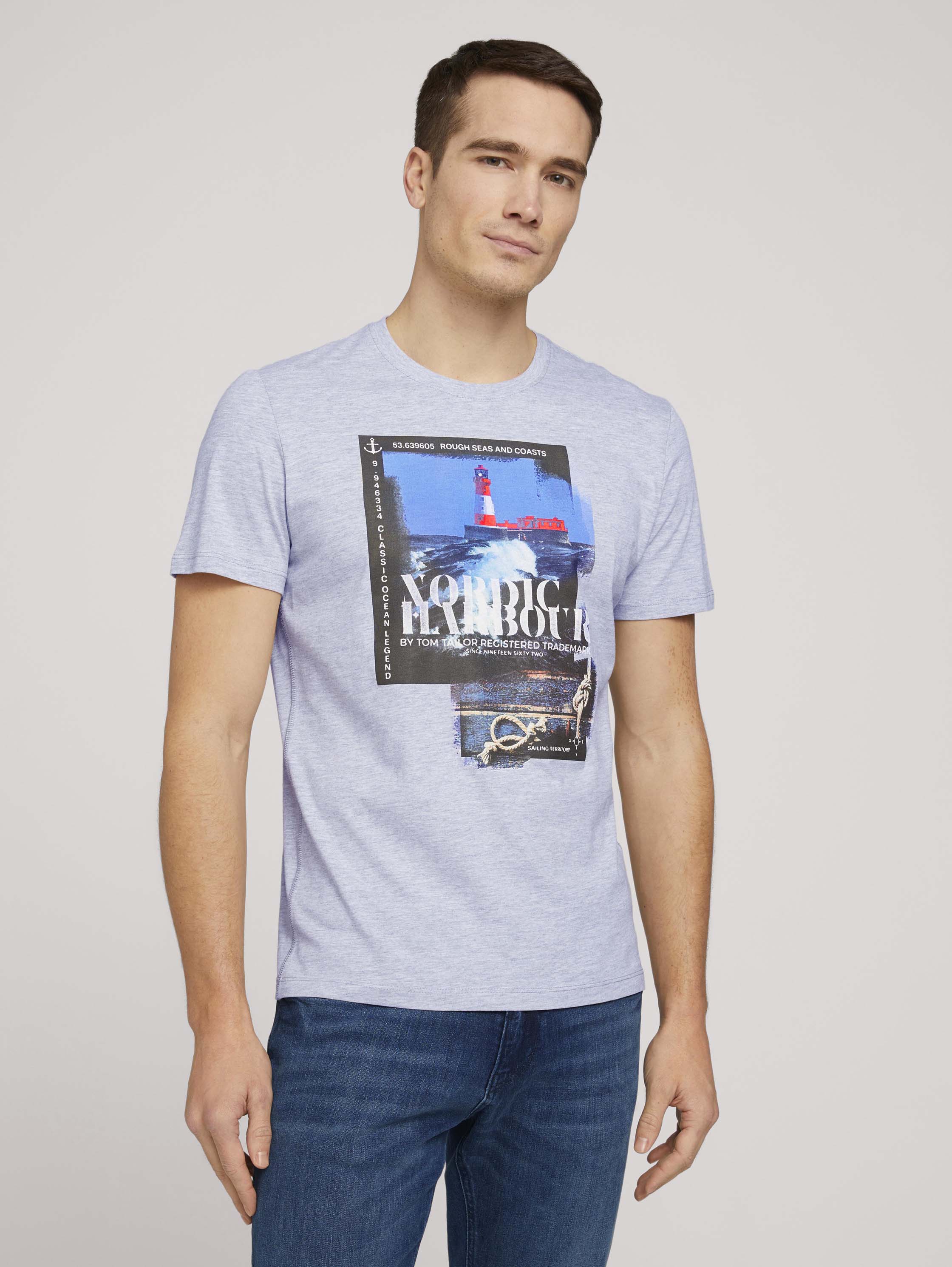 

Футболка мужская TOM TAILOR 1024920 голубая XL, 1024920