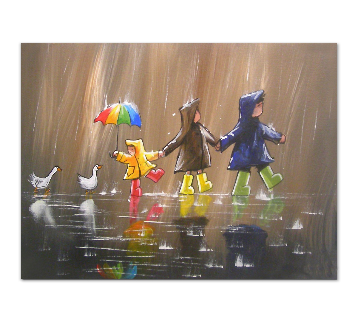 

Картина интерьерная на холсте Poly Print Art Дождь прогулке не помеха 30х40 см.