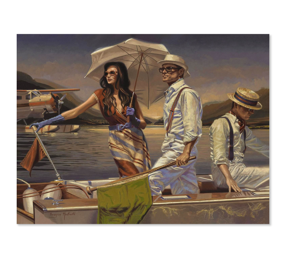 фото Картина интерьерная на холсте poly print art "судейская лодка", перигрин хиткот 60х80 см.