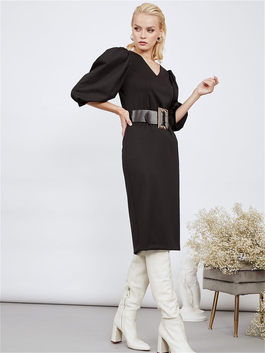 

Платье женское AVEMOD AV1047 черное 44 RU, Черный, AV1047