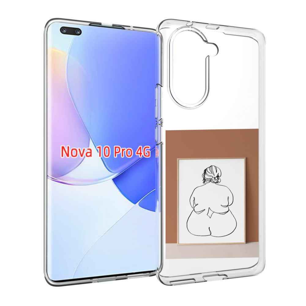 Чехол MyPads Body Positive Female Figure Line Art женский для Huawei Nova 10 Pro против...