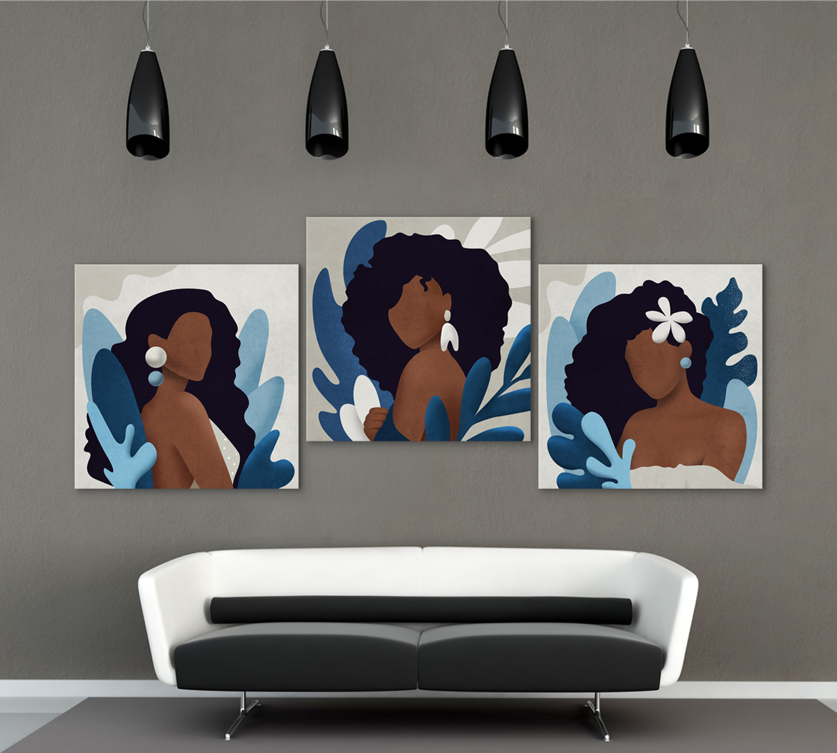 

Модульная картина на холсте Poly Print Art Тропикана сумерки 50х150 см.