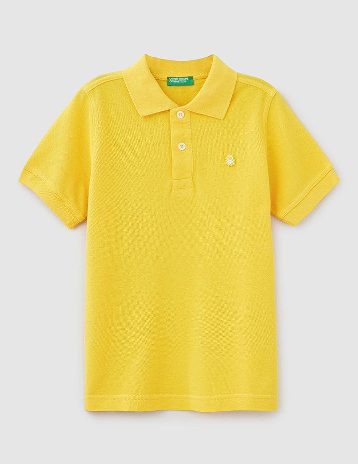 

Поло для мальчиков Benetton цв. желтый р.158, 21A_3089C3135