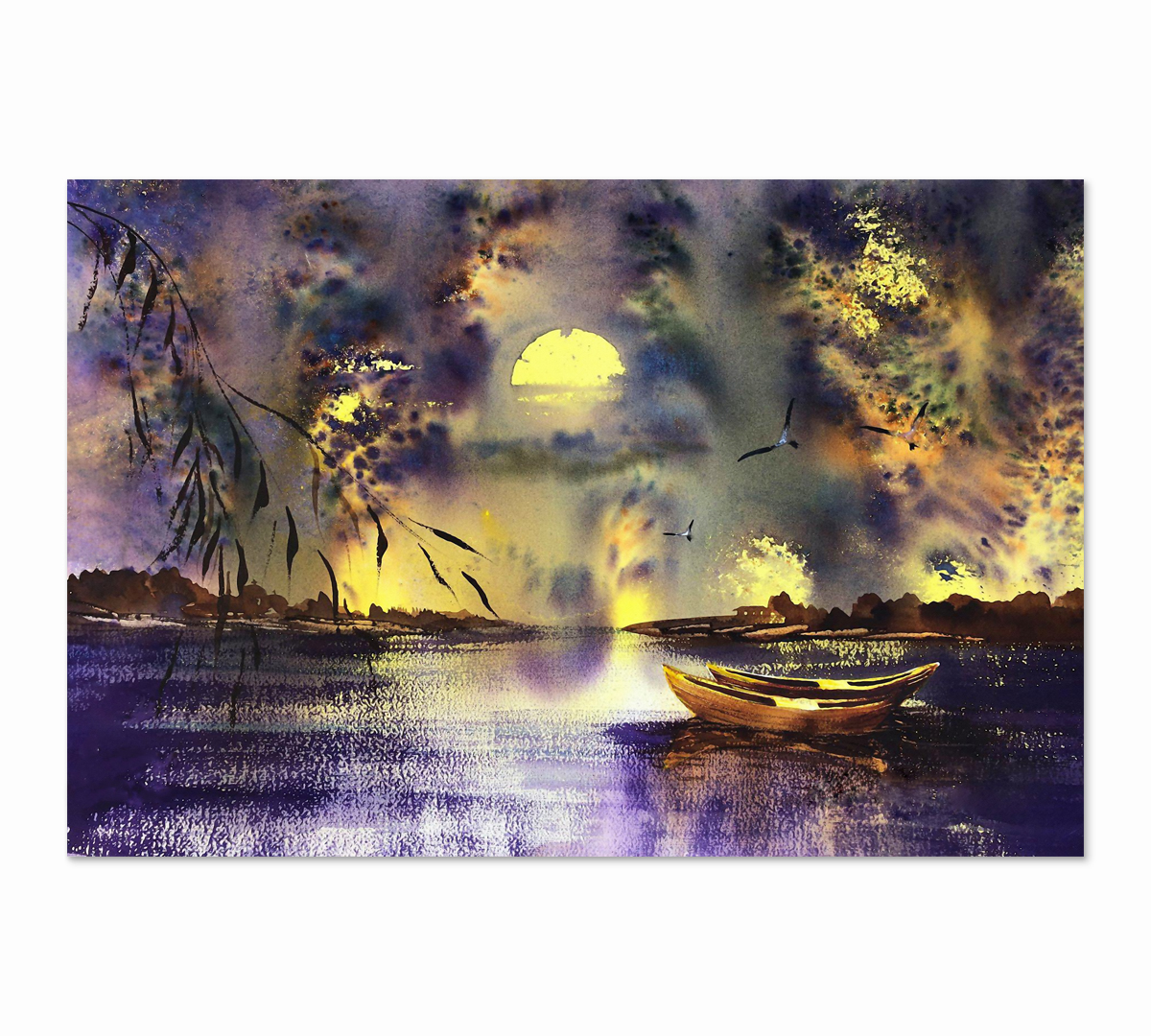 

Картина интерьерная на холсте Poly Print Art Рассвет над озером 60х40 см.
