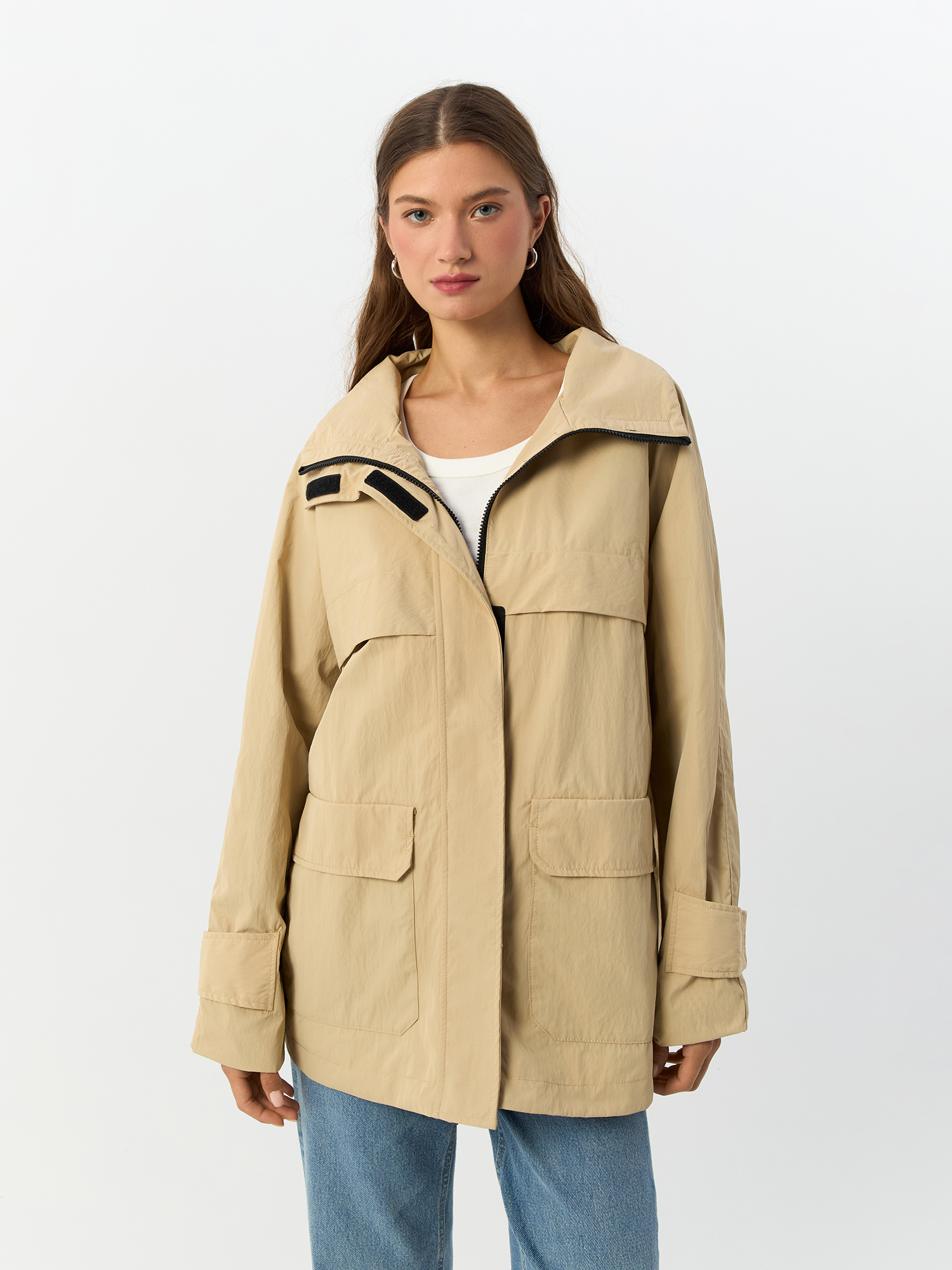 

Парка H&M для женщин, бежевая, размер XS, 886862001, Бежевый, 886862001