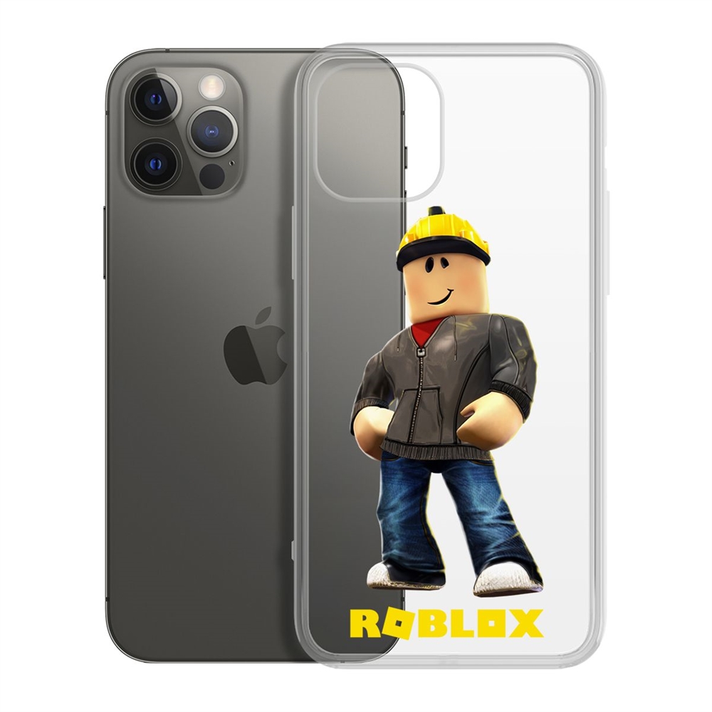 

Чехол-накладка Krutoff Clear Case Roblox-Строитель для iPhone 12 Pro Max, Прозрачный