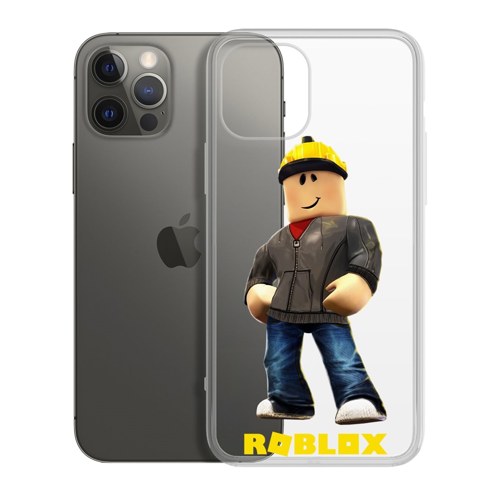 

Чехол-накладка Krutoff Clear Case Roblox-Строитель для iPhone 12/12 Pro, Прозрачный