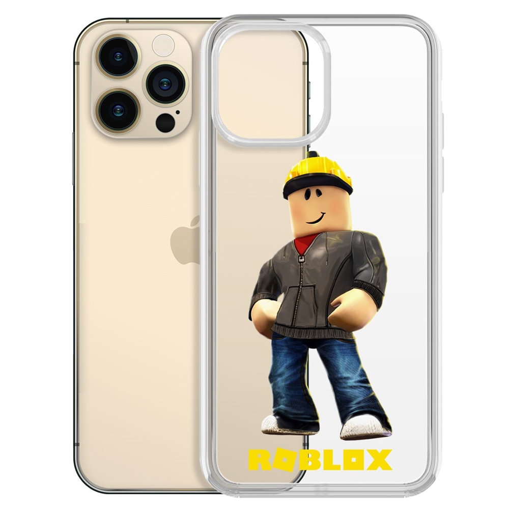 

Чехол-накладка Krutoff Clear Case Roblox-Строитель для iPhone 13 Pro Max, Прозрачный