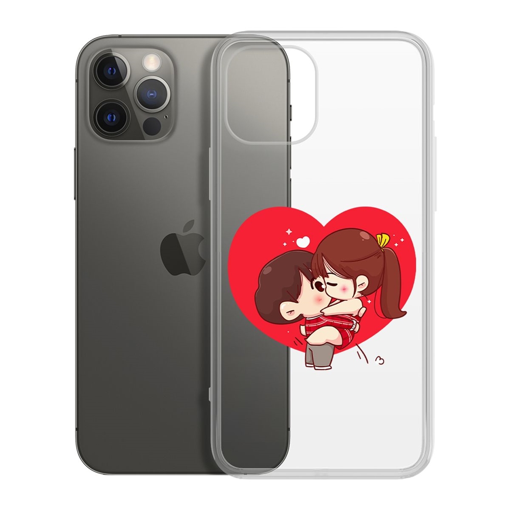 

Чехол-накладка Krutoff Clear Case Аниме любовь для iPhone 12 Pro Max, Прозрачный