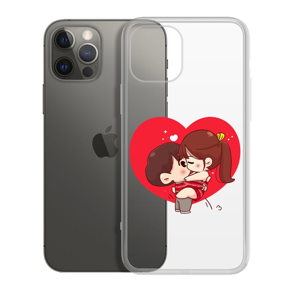 

Чехол-накладка Krutoff Clear Case Аниме любовь для iPhone 12/12 Pro, Прозрачный