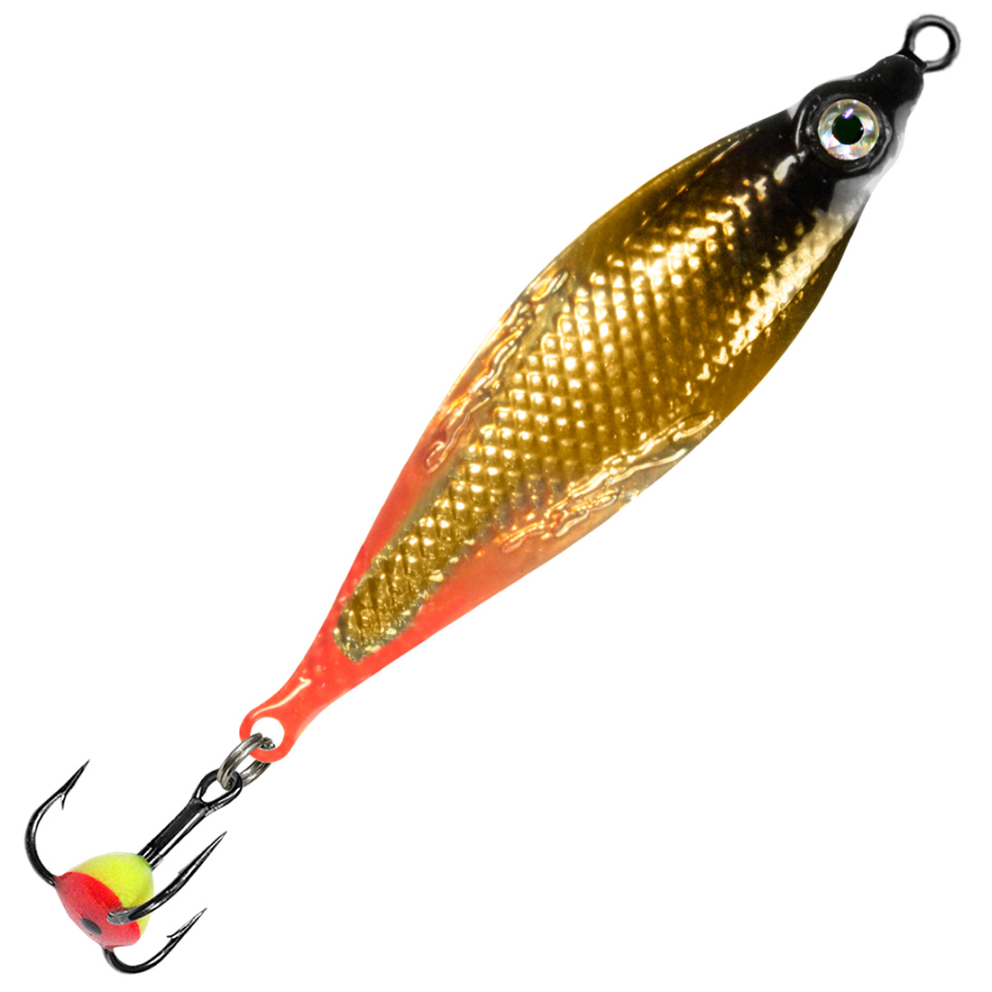 Блесна для рыбалки зимняя AQUA КОБРА 7,0g цвет 08 (золото-серебро, красный) 1 штука.