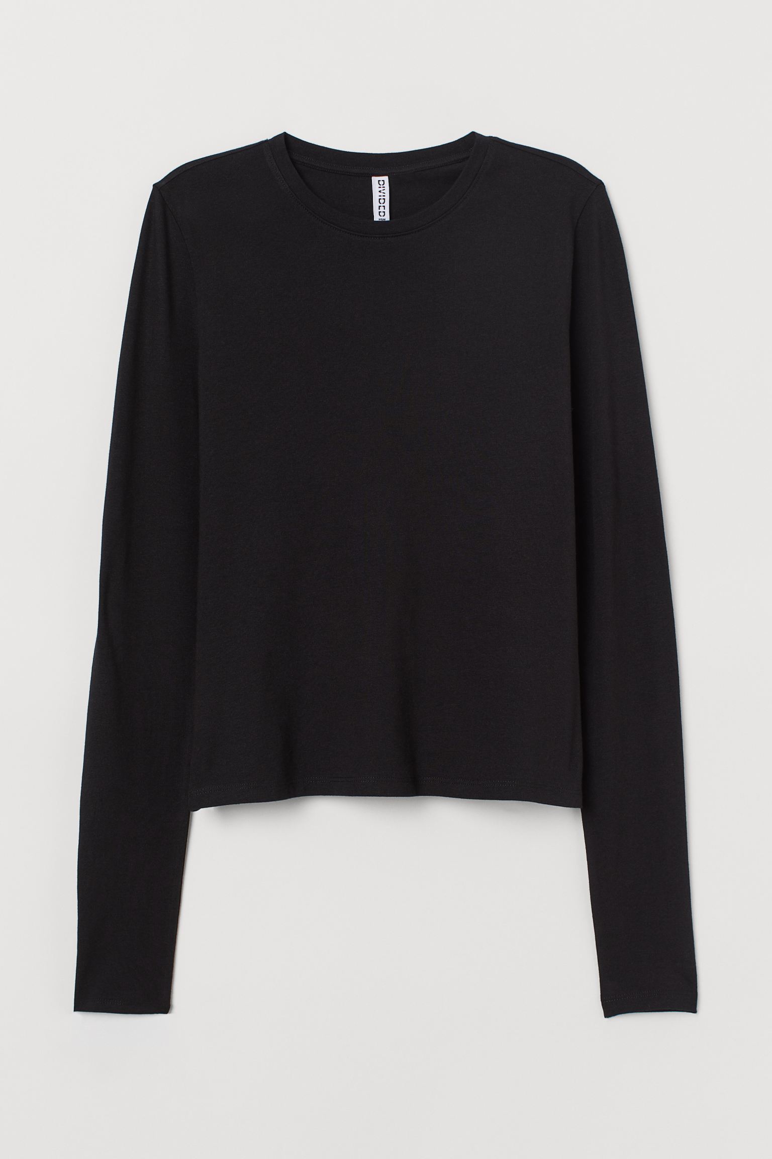 

Лонгслив H&M для женщин, черный, размер S, 762143001, 762143001