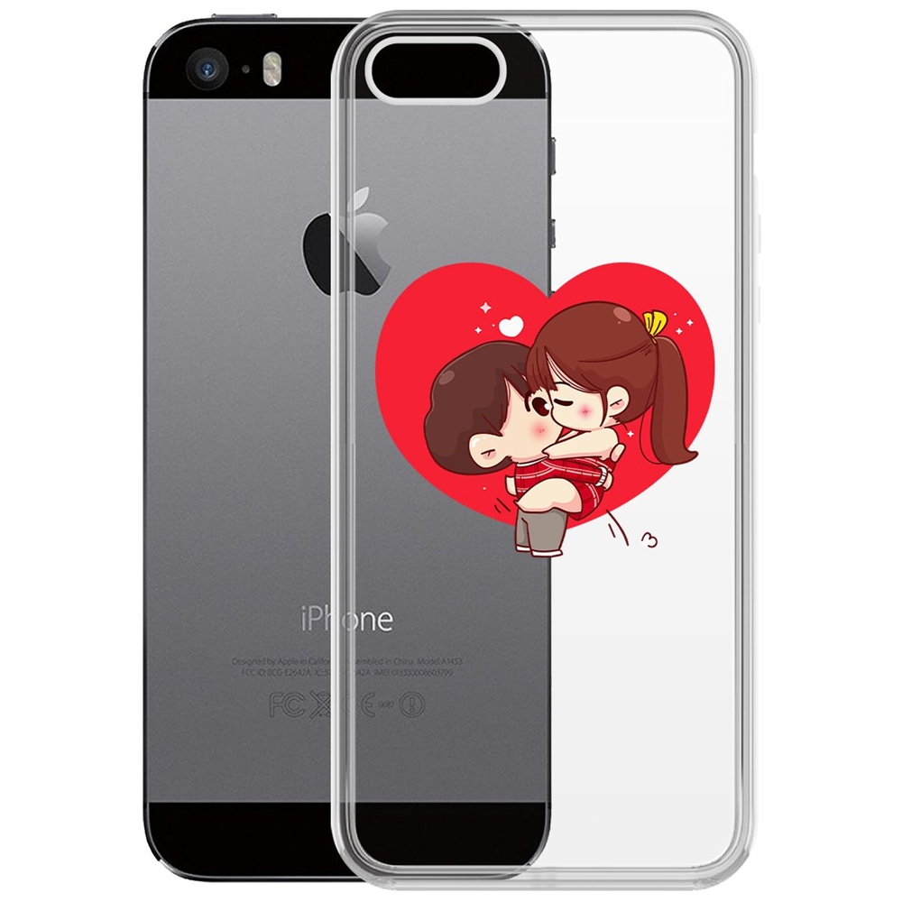 

Чехол-накладка Krutoff Clear Case Аниме любовь для iPhone 5/5s, Прозрачный