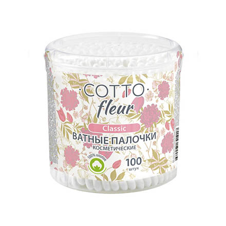 

Набор, Cotto, Ватные палочки Fleur Сlassic, в банке, 100 шт., 3 шт.