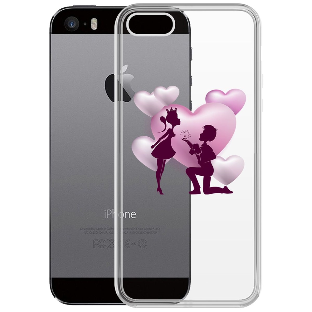 

Чехол-накладка Krutoff Clear Case Будь моей для iPhone 5/5s, Прозрачный