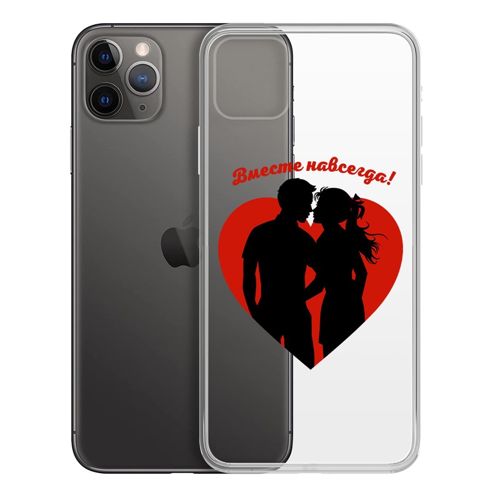 

Чехол-накладка Krutoff Clear Case Вместе навсегда для iPhone 11 Pro Max, Прозрачный
