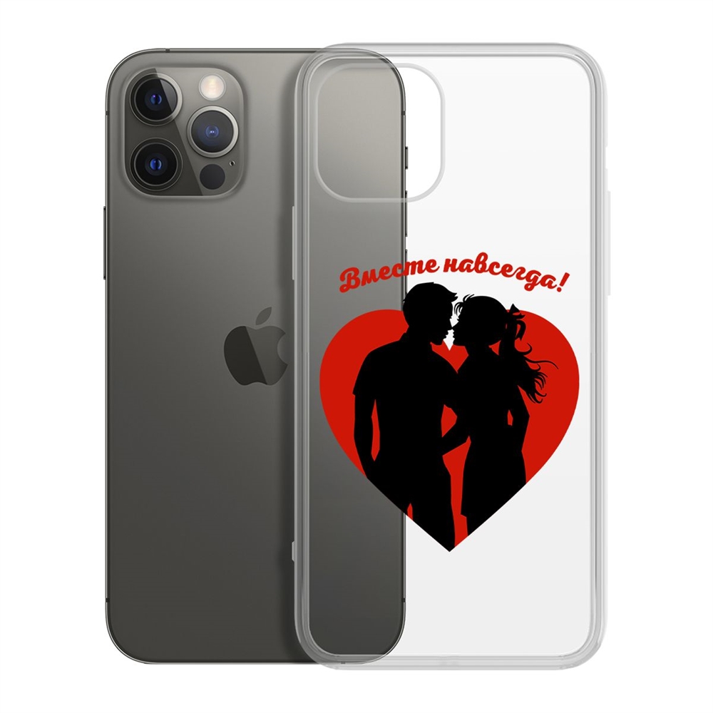 

Чехол-накладка Krutoff Clear Case Вместе навсегда для iPhone 12 Pro Max, Прозрачный