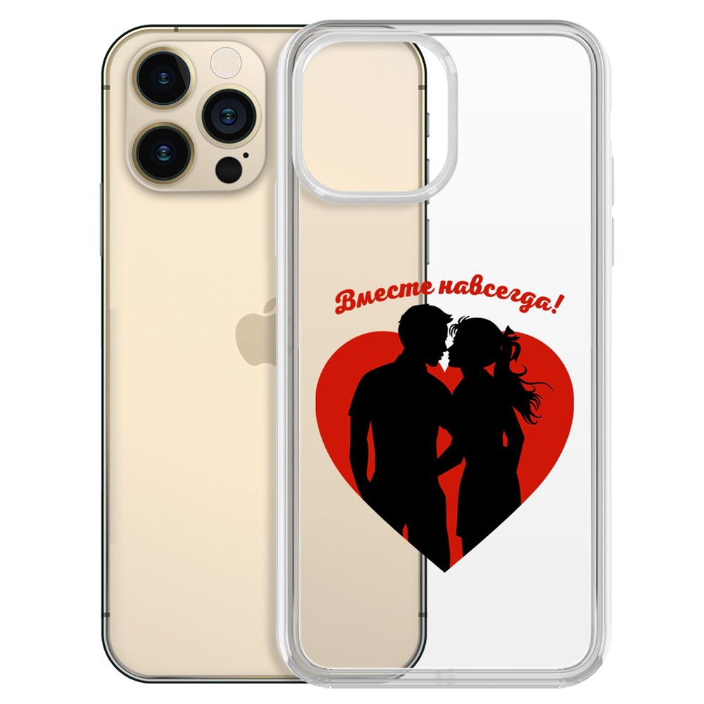 

Чехол-накладка Krutoff Clear Case Вместе навсегда для iPhone 13 Pro Max, Прозрачный