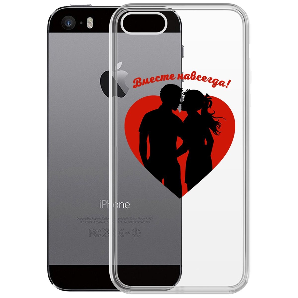 

Чехол-накладка Krutoff Clear Case Вместе навсегда для iPhone 5/5s, Прозрачный