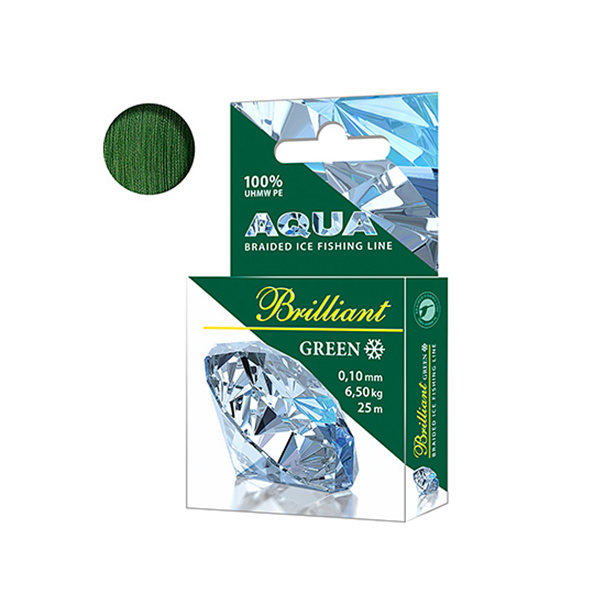 

Плетеный шнур AQUA Green Brilliant зимний 0,10mm 25m, Зеленый, Brilliant