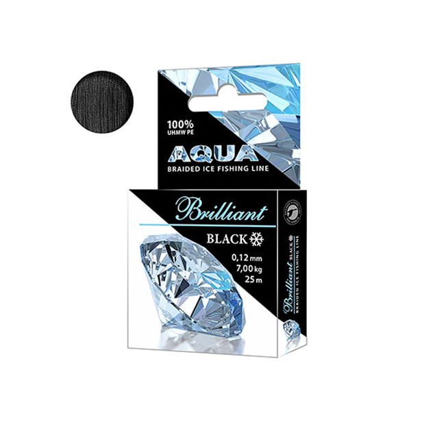 

Плетеный шнур AQUA Black Brilliant зимний 0,12mm 25m, Черный, Brilliant