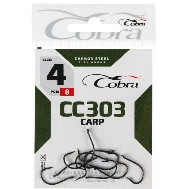 Крючки Cobra CARP сер. CC303 разм.004 8шт.