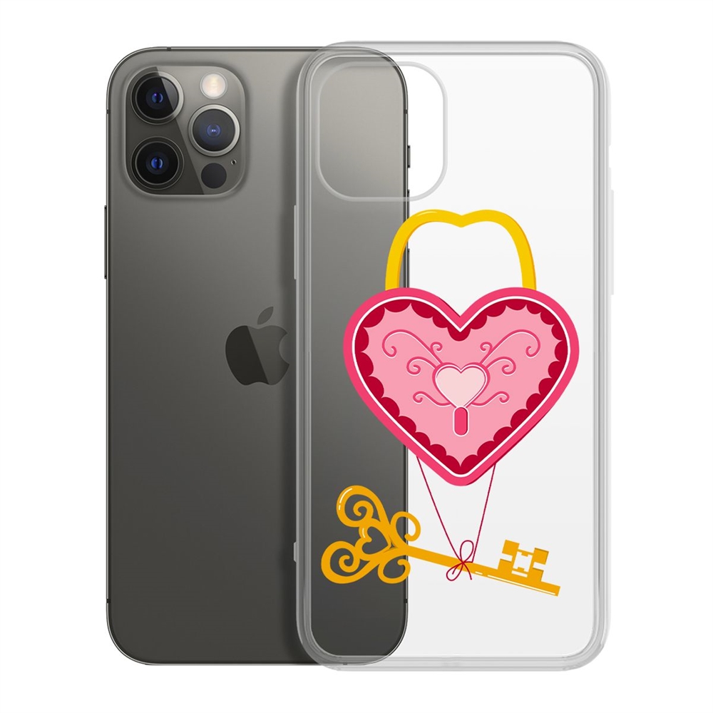 

Чехол-накладка Krutoff Clear Case Ключ от сердца для iPhone 12/12 Pro