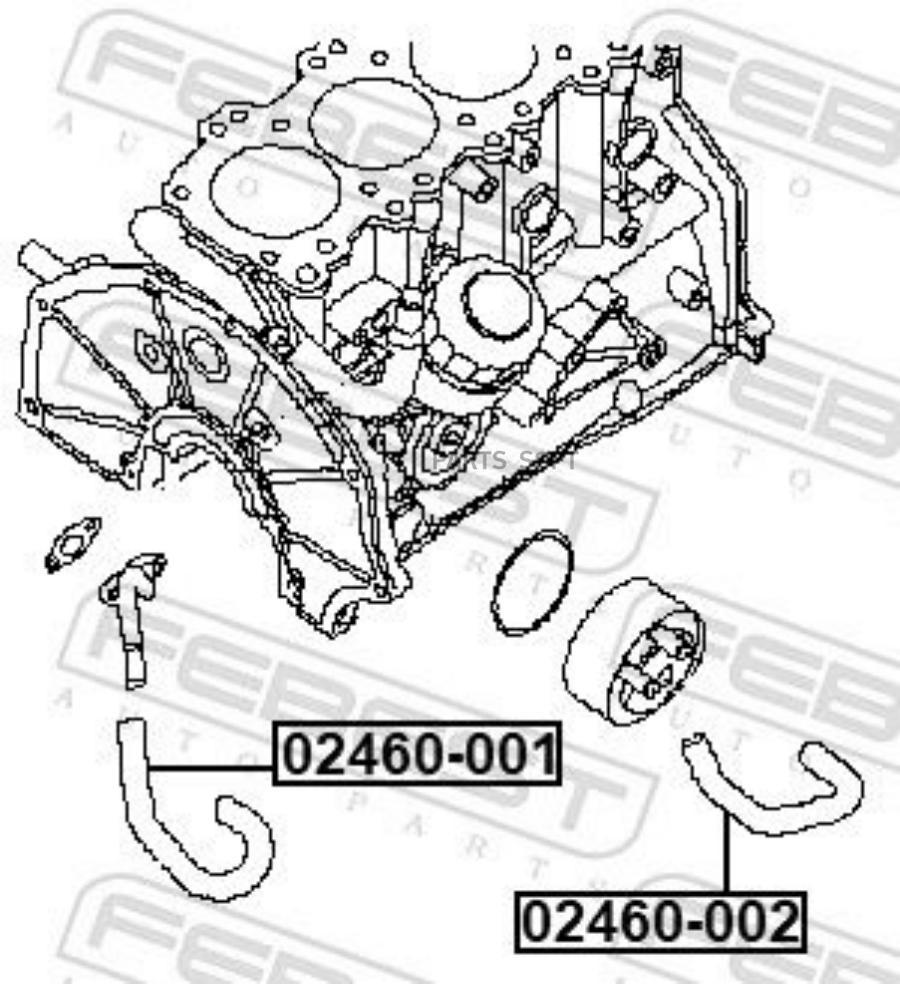 02460-002_патрубок системы охлаждения Nissan CabstarPathfinder 2700₽