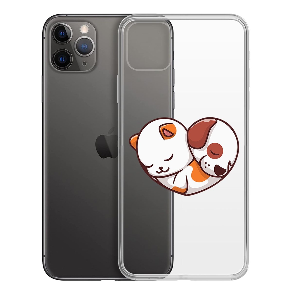 Чехол-накладка Krutoff Clear Case Котёнок и Щенок для iPhone 11 Pro Max