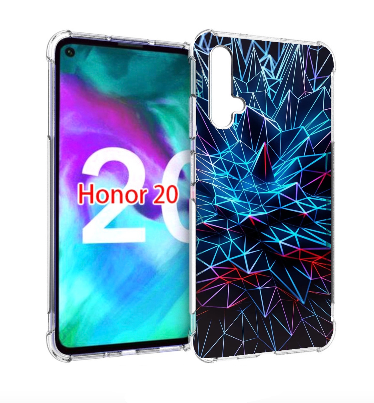 

Чехол бампер MyPads неоновая-абстракция для Honor 20 Honor, Прозрачный, Tocco