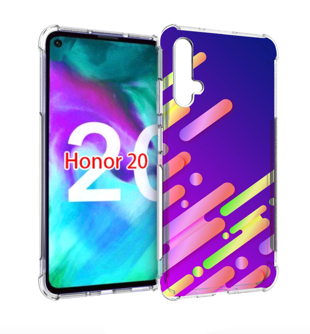 

Чехол бампер MyPads неоновый-фон для Honor 20, Прозрачный, Tocco