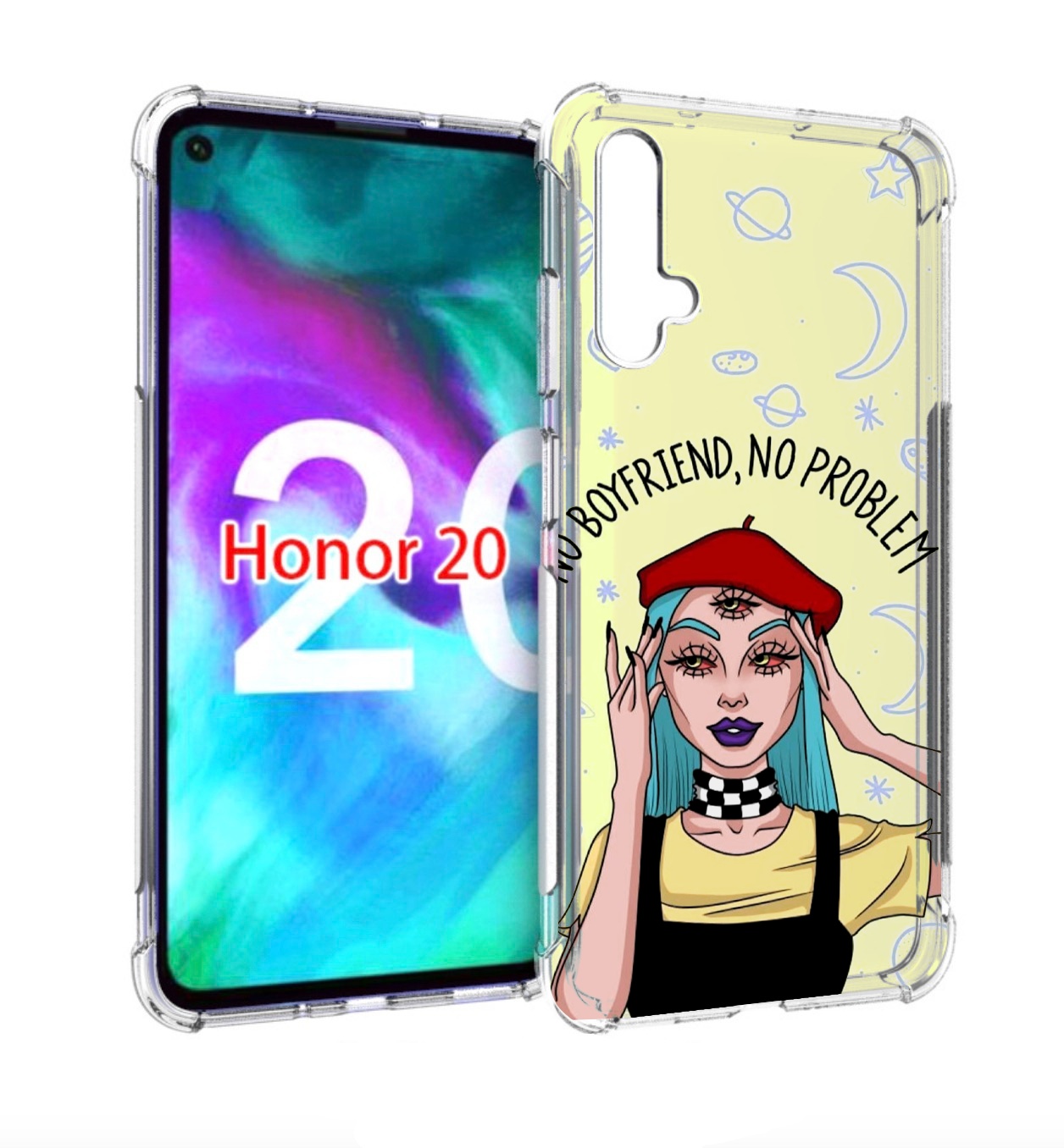 

Чехол бампер MyPads нет-проблем-нет-мужчин женский для Honor, Прозрачный, Tocco