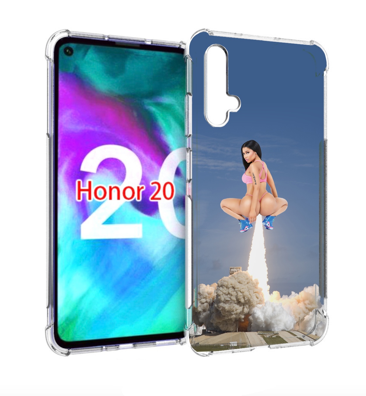 

Чехол бампер MyPads ники-минаж-ракета детский для Honor 2, Прозрачный, Tocco