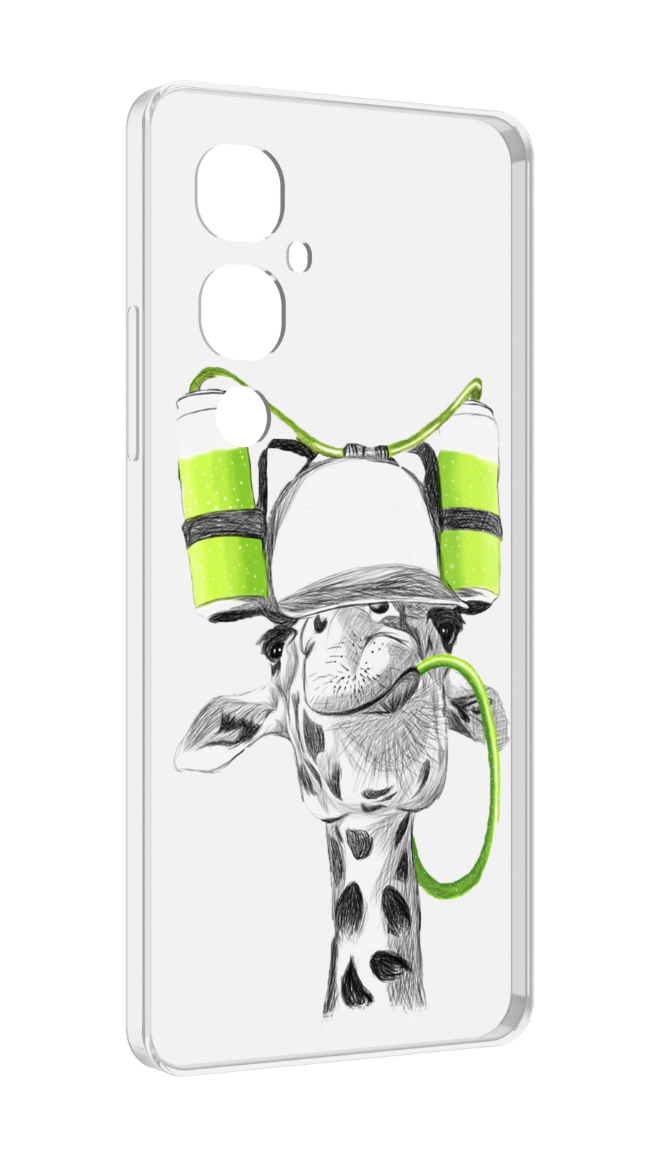 

Чехол MyPads Жираф для Tecno Pova 4 Pro, Прозрачный, Tocco