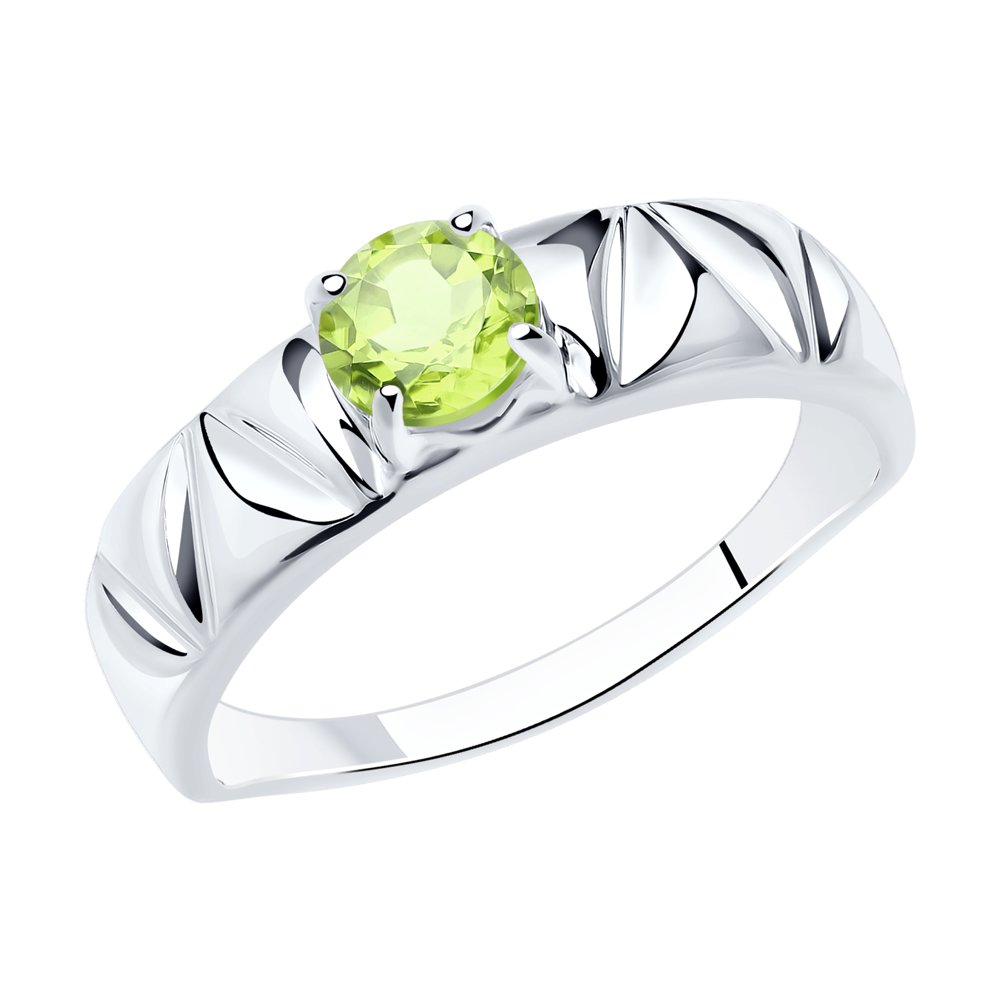 фото Кольцо из серебра с хризолитом р.19 diamant 94-310-00793-2