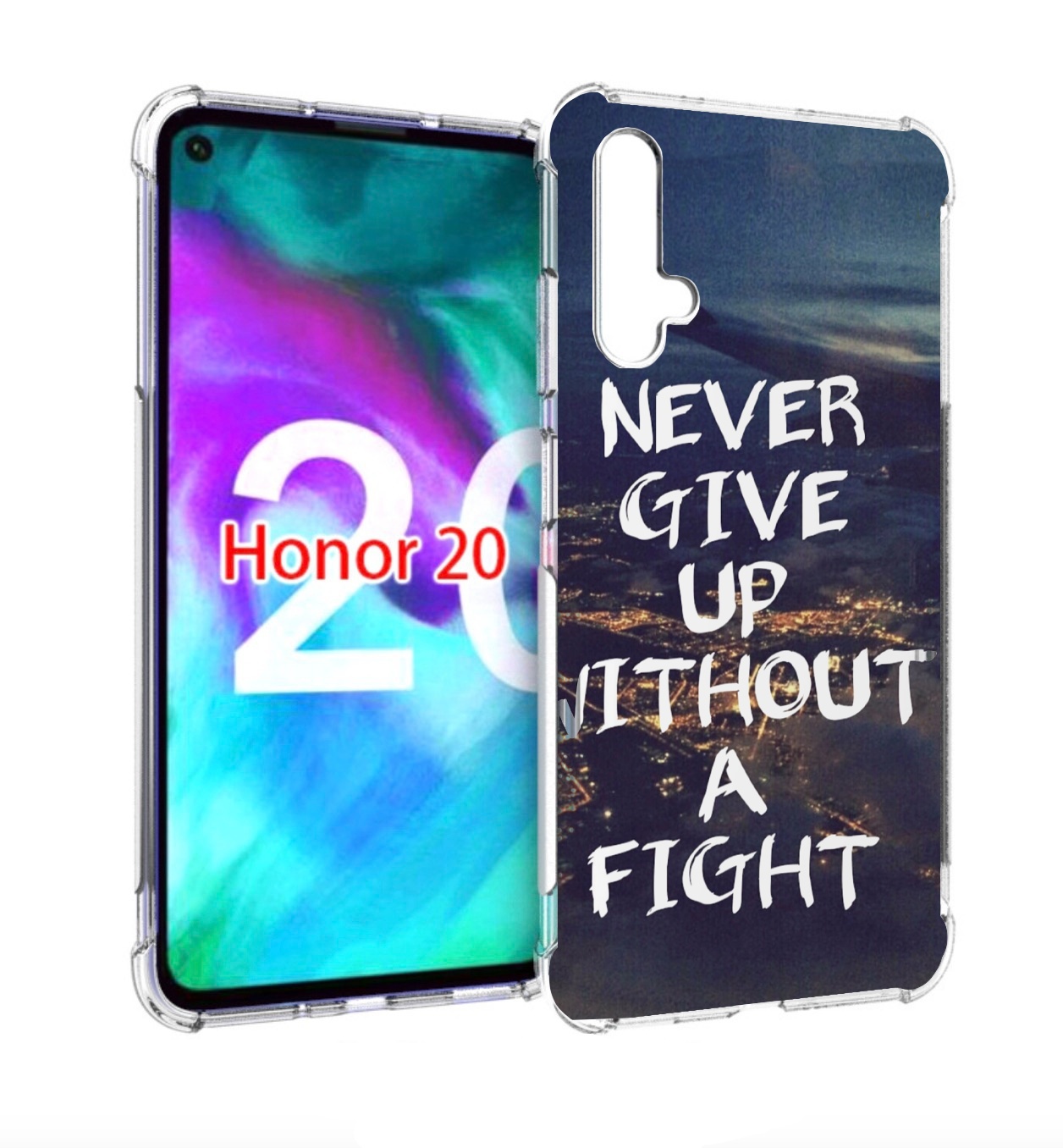 

Чехол бампер MyPads никогда не сдавайся без боя для Honor, Прозрачный, Tocco